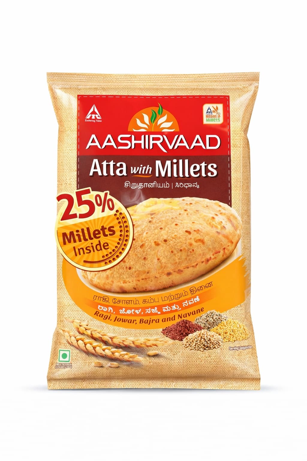 Aashirvaad Aata with Millets - 10LBS