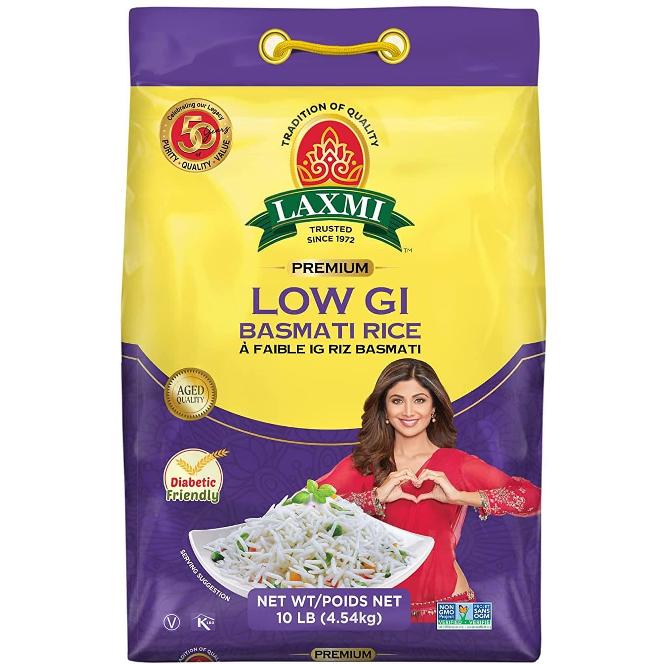 Laxmi Diabetic Friendly Basmati Rice with Lower G.I. - 10 lbs