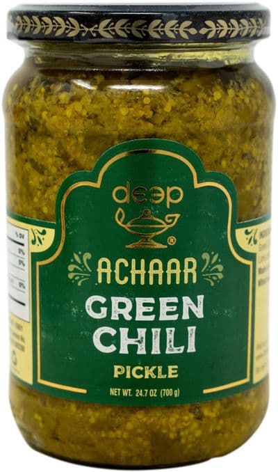 Deep Green Chilli Pickle - 25 oz (709 G)