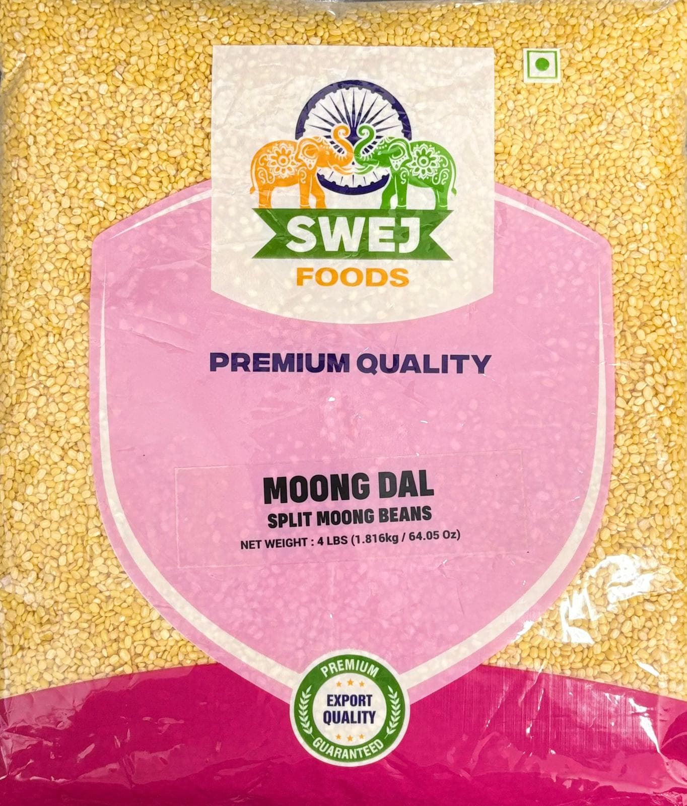 Swej Yellow Moong Dal - 4 Lbs (1.8 KG)