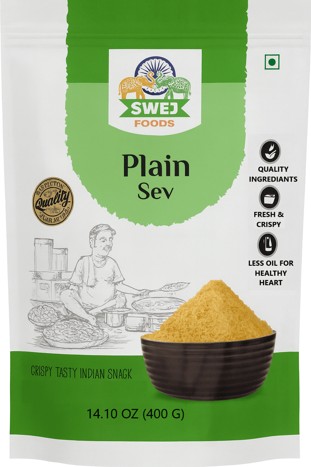 Swej Plain Sev Indian Snack - 14 OZ (400 G)