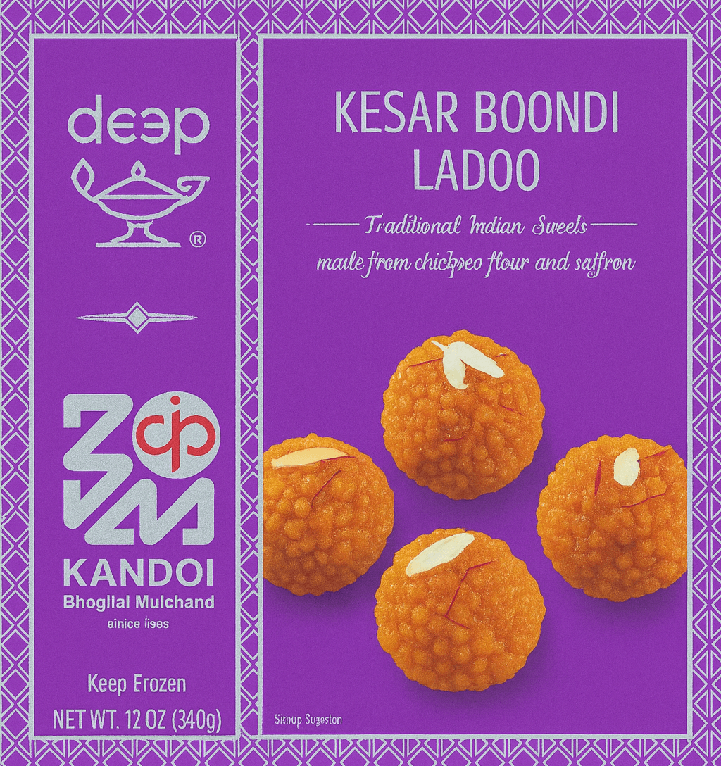 Deep Kesar Boondi Ladoo - 12 OZ (340 G) Keep Frozen