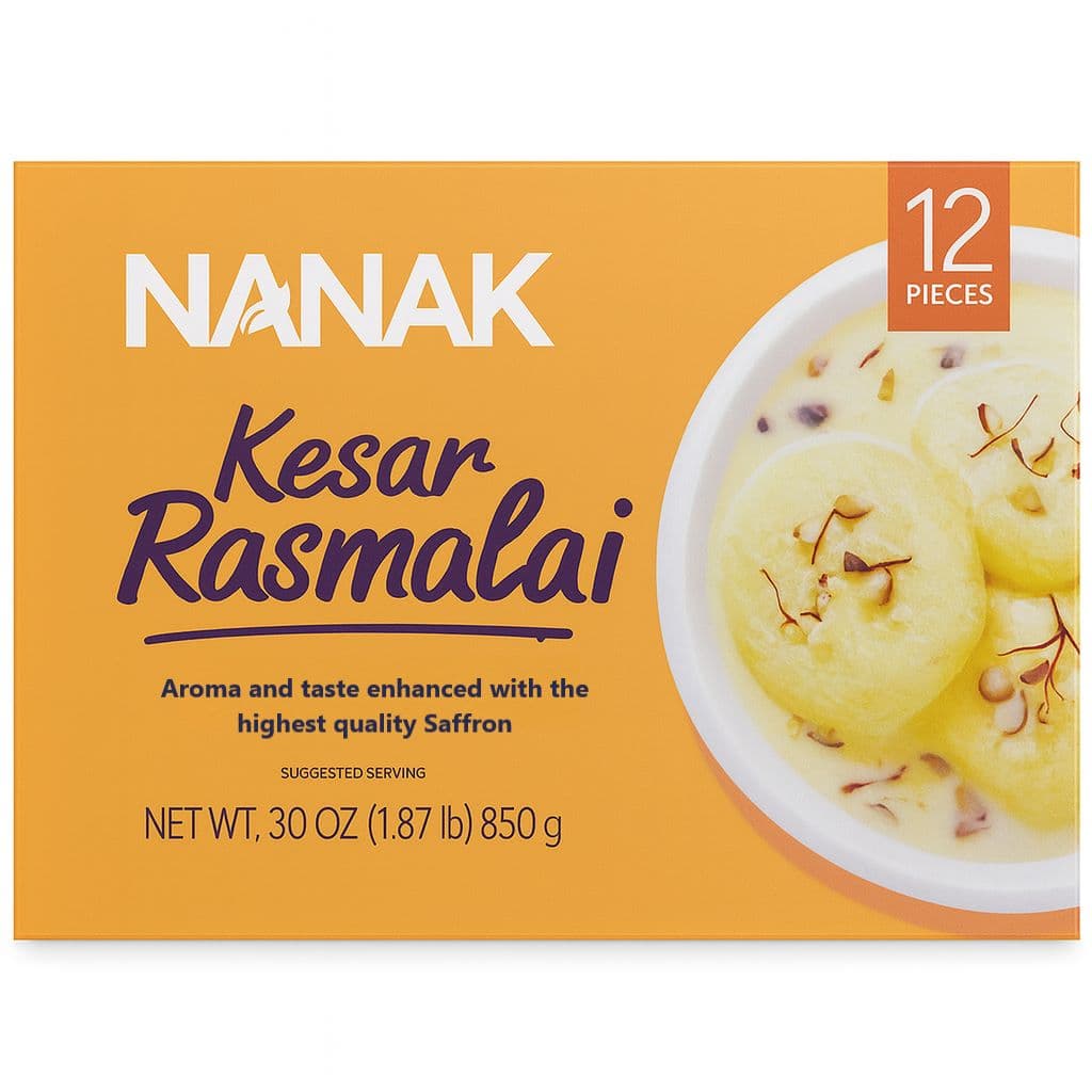Nanak Kesar Rasmalai - 30 OZ (850 G) Keep Frozen
