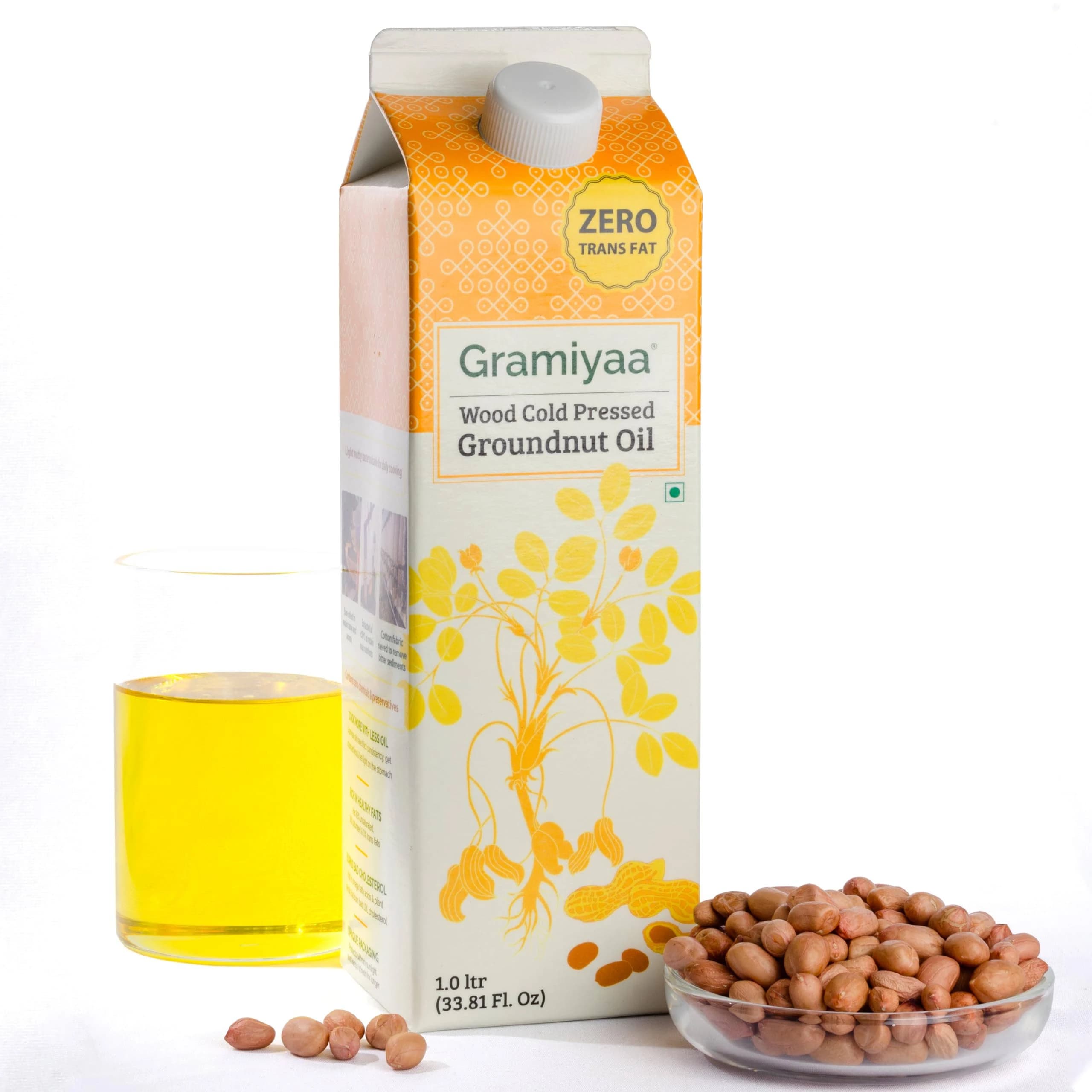 Gramiyaa Wood Cold Pressed Peanut Oil - 1 Litre