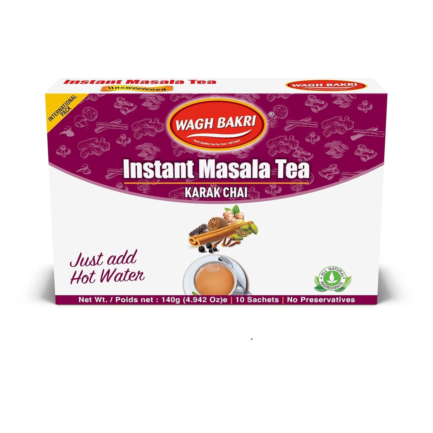 Wagh Bakri Instant Masala Tea - 10 Pack