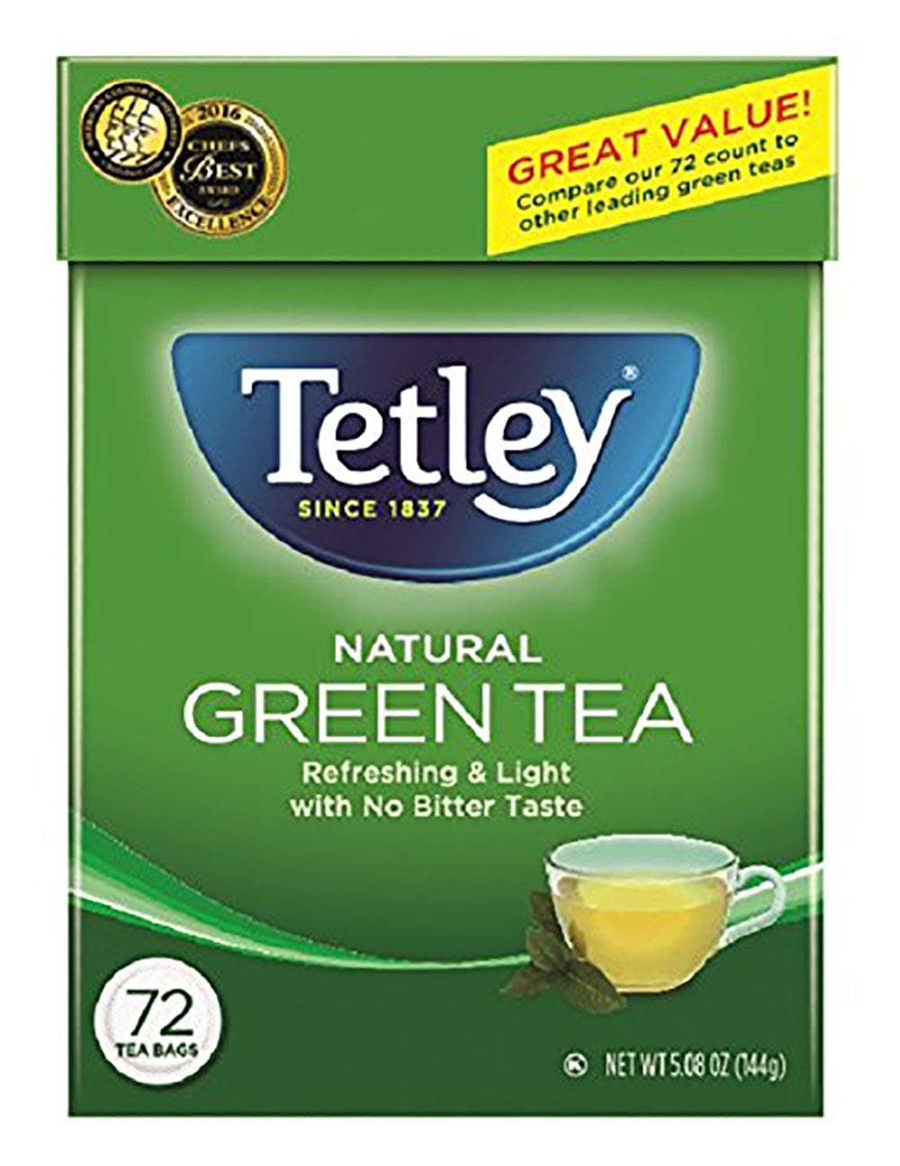 Tetley Green Tea, 72 Tea bags